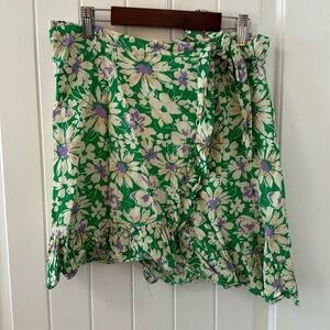 Topshop Floral Ruffle Wrap Skirt